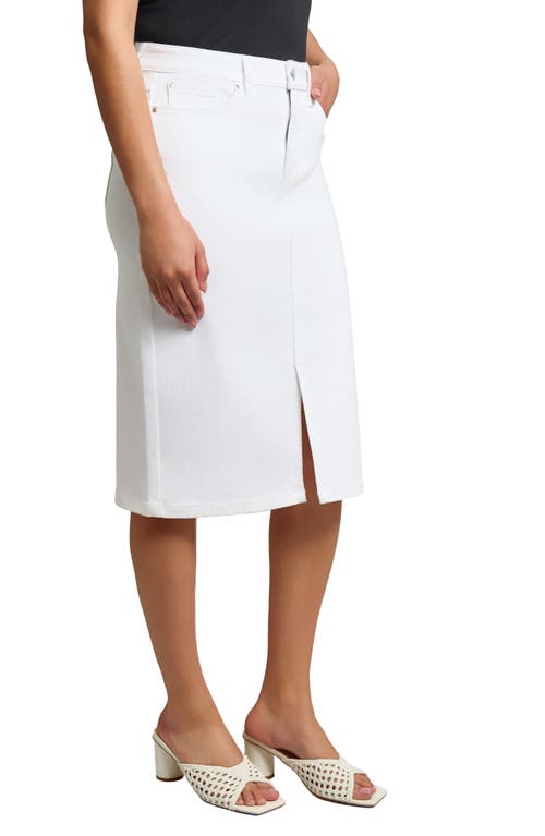 Jones New York Front Slit Denim Skirt In White