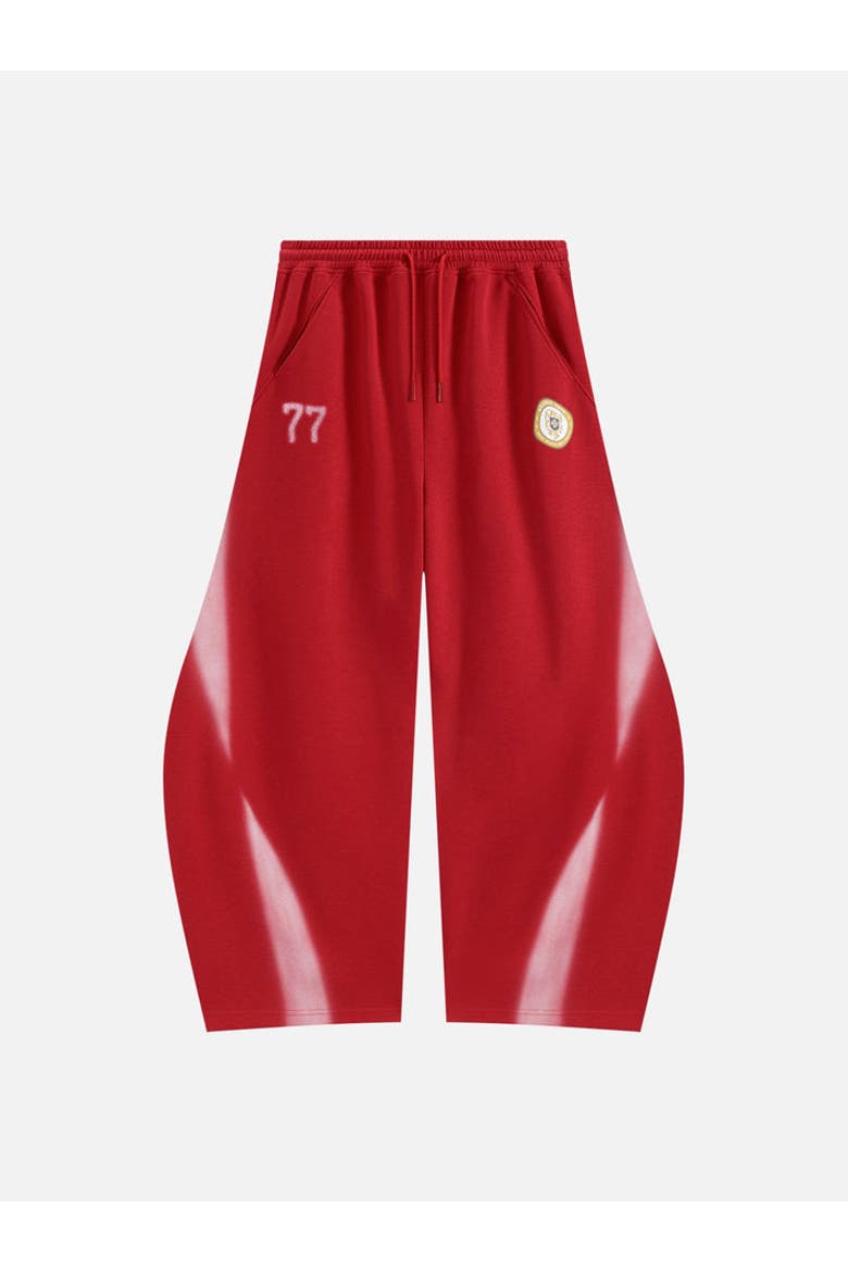 Inkjet Print Super Baggy Sweatpants, Alternate, color, Red