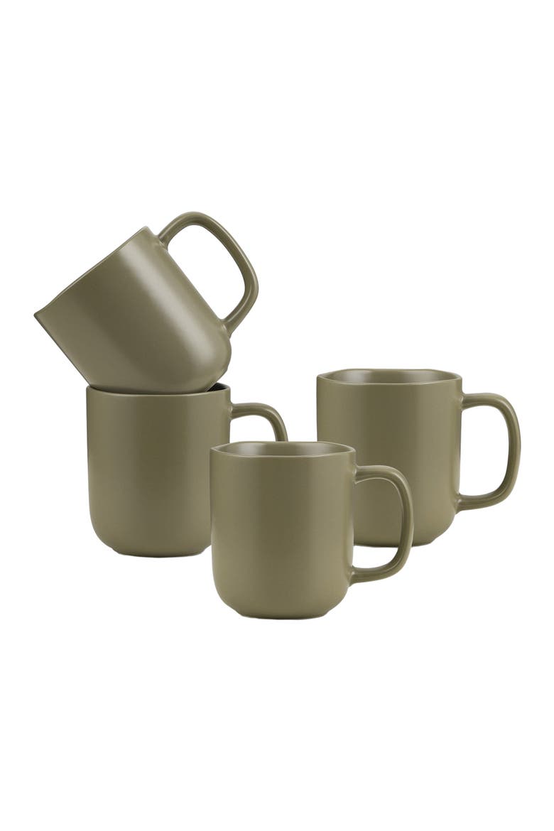 Tom Stoneware 4-Piece Mug Set, Alternate, color, Olive