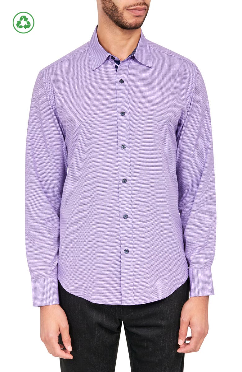 CONSTRUCT Micro Geo Long Sleeve Shirt, Main, color, Purple