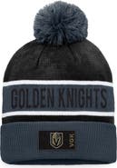 FANATICS Men's Fanatics Branded Gray/Black Vegas Golden Knights Authentic Pro Rink Cuffed Knit Hat with Pom