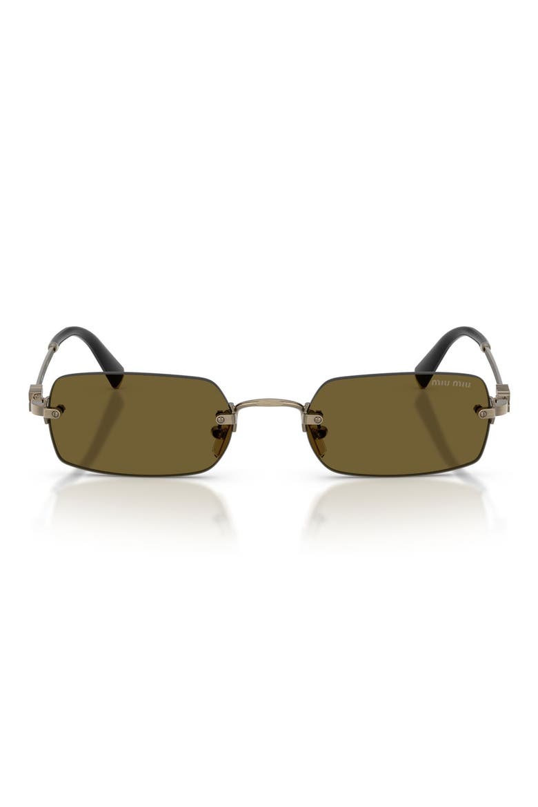 52mm Rectangular Sunglasses, Alternate, color, OLD GOLD / DARK BROWN