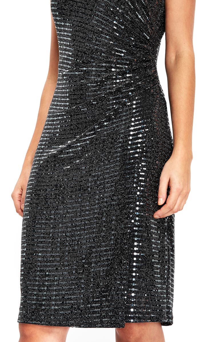 Wallis Sequin Side Ruched Dress, Alternate, color, 
