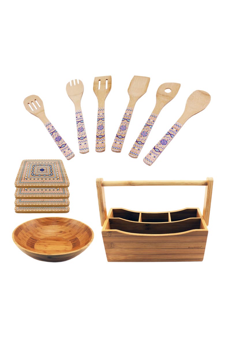 12-Piece Bamboo Entertaining Set, Main, color, BROWN