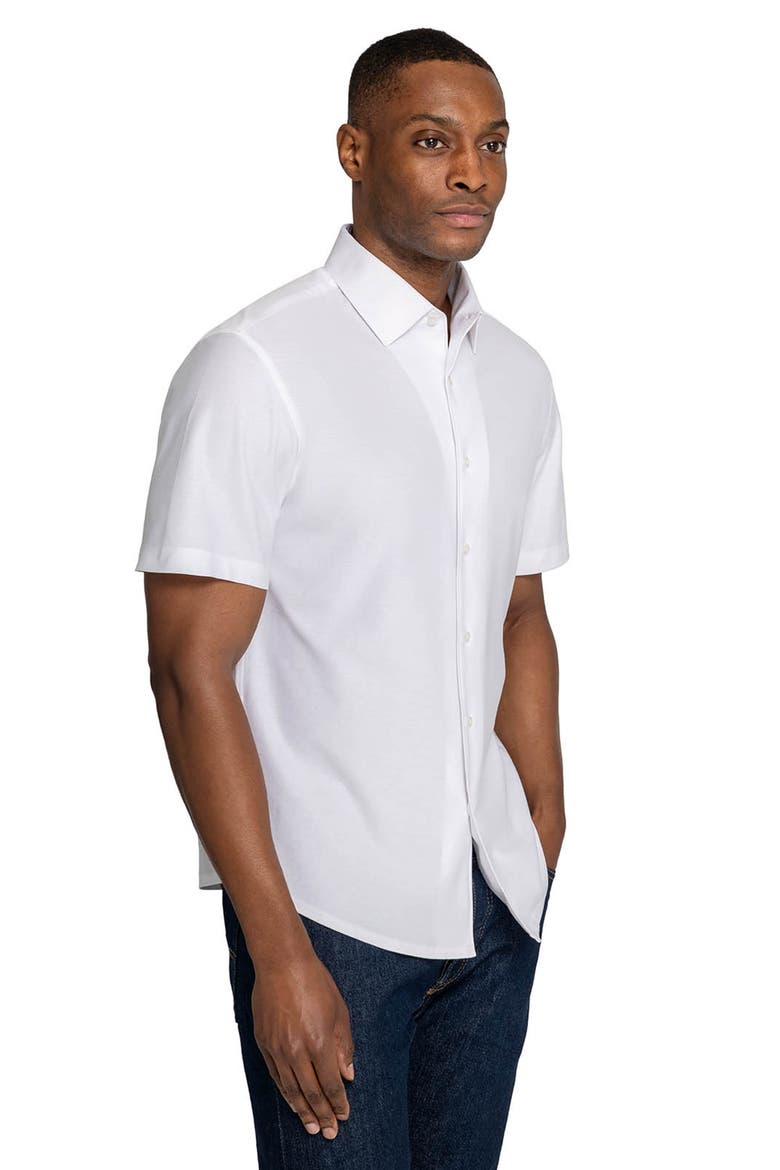 Solid Mapleton Luxe Cross Dyed Short Sleeve Shirt, Alternate, color, WHITE