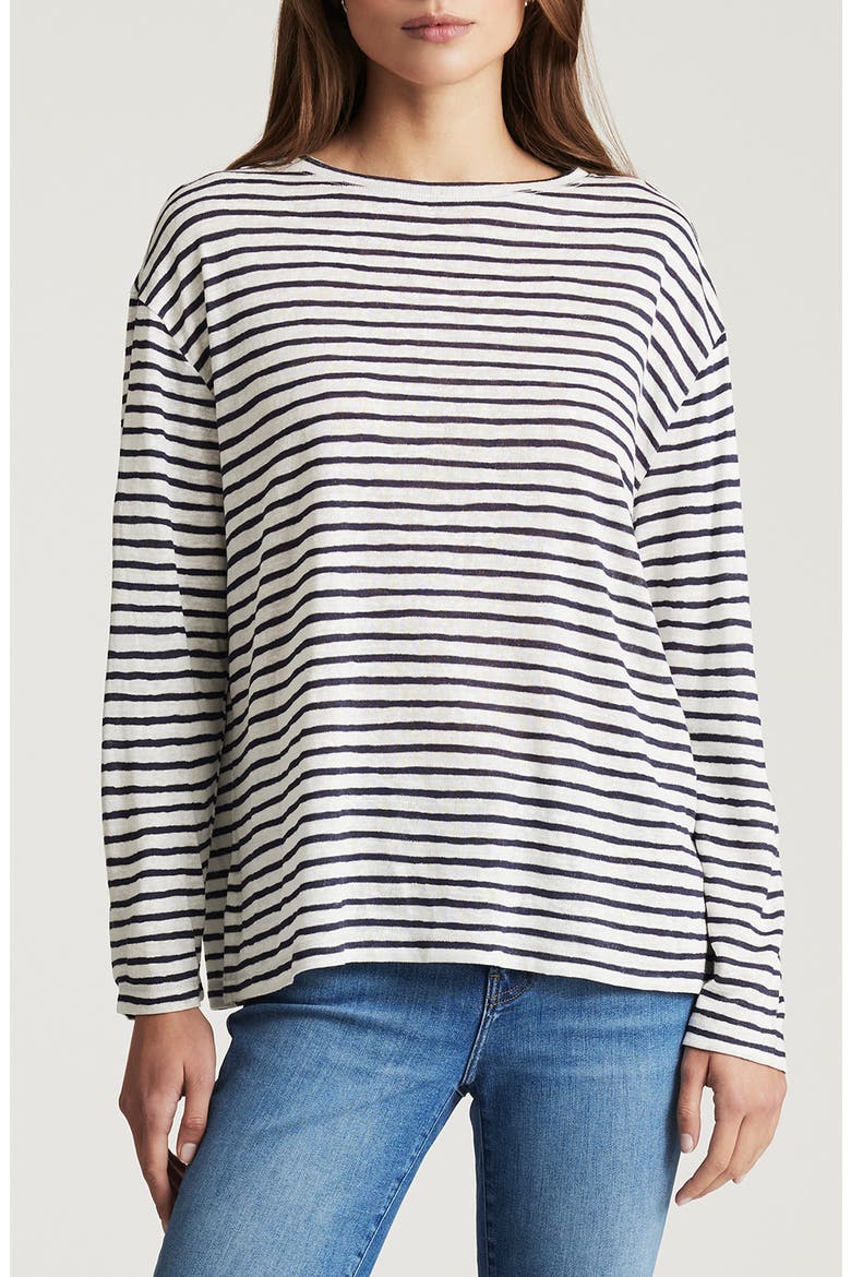 Stripe Long Sleeve T-Shirt, Main, color, NAVY BLAZER STRIPE