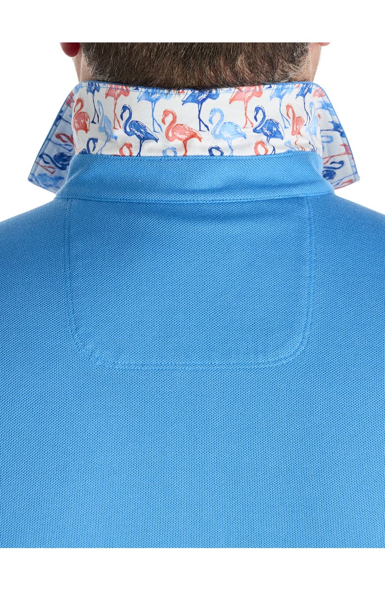 Tommy Bahama Big & Tall Flamingo Mingle Five O'Clock IslandZone<sup>®</sup> Polo Shirt, Alternate, color, Download Blue