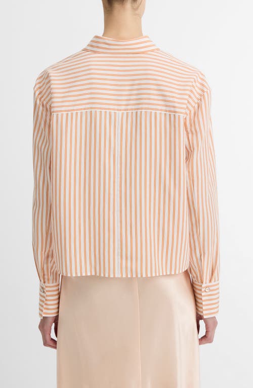 Vince Coast Striped Tencel Lyocell-blend Poplin Shirt In 807mow-marigold/off White