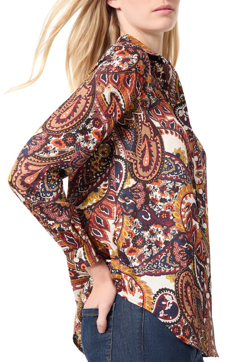 Jones New York Paisley Print Utility Button-Up Shirt, Alternate, color, 