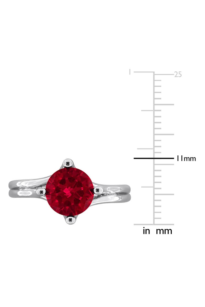 Created Ruby Solitaire Ring, Alternate, color, RED