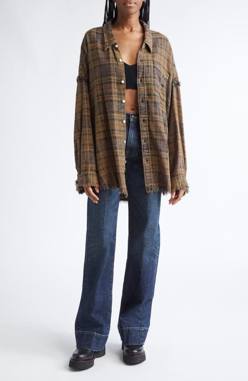 R13 Ripped Merio Wool Boyfrined Cardigan In Black