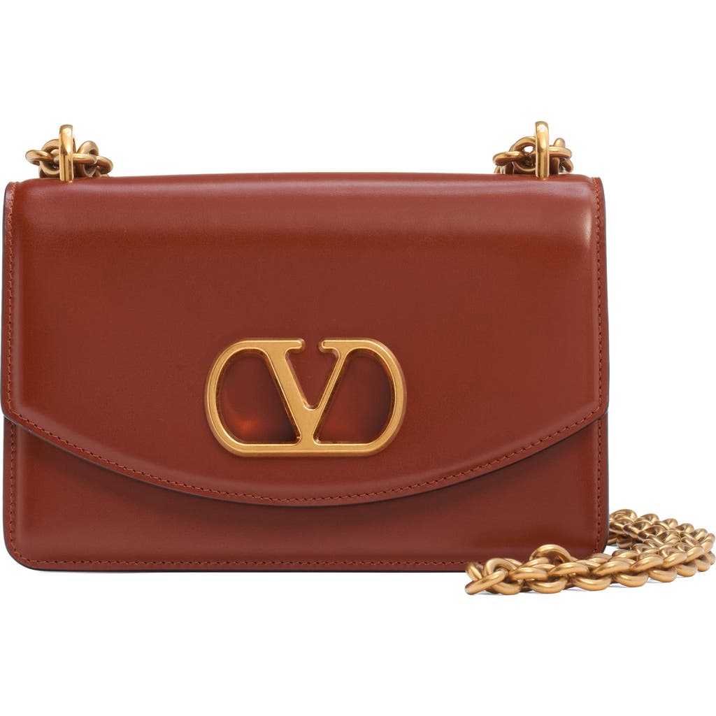 Valentino Small Vain Shoulder Bag In Wuc Dark Brandy