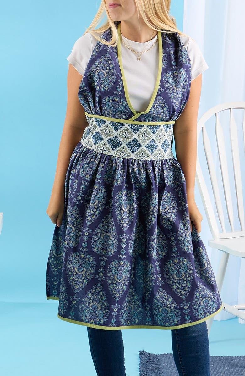 Design Imports Blue Imperial Surplice Apron, Alternate, color, Blue