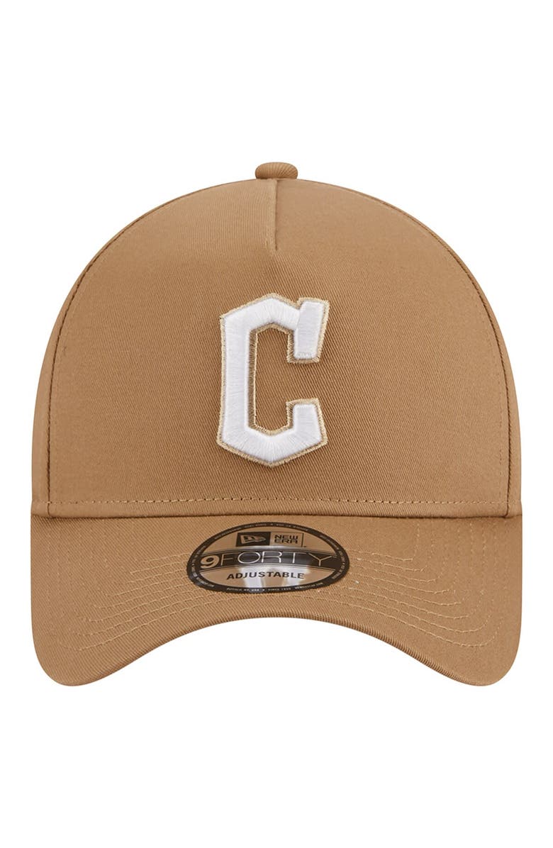 New Era Men's New Era Khaki Cleveland Guardians A-Frame 9FORTY Adjustable Hat, Alternate, color, 