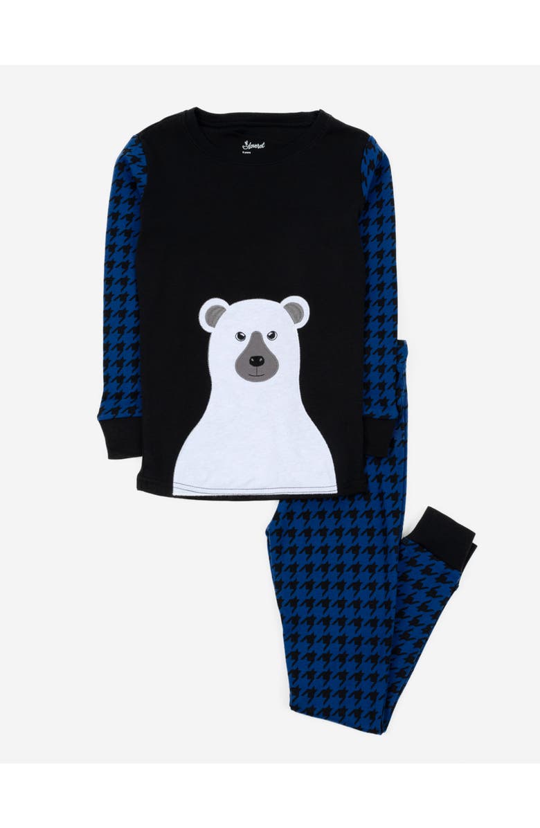 Leveret Two-Piece Printed Cotton Holiday Pajamas, Main, color, Full Bear