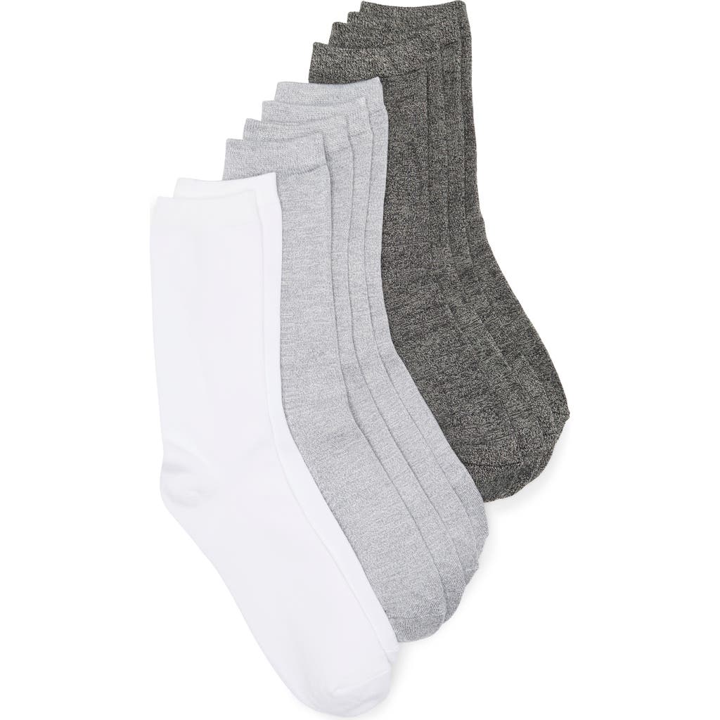 Nordstrom Rack 5-pack Pillow Sole Quarter Socks In Grey Heather -white