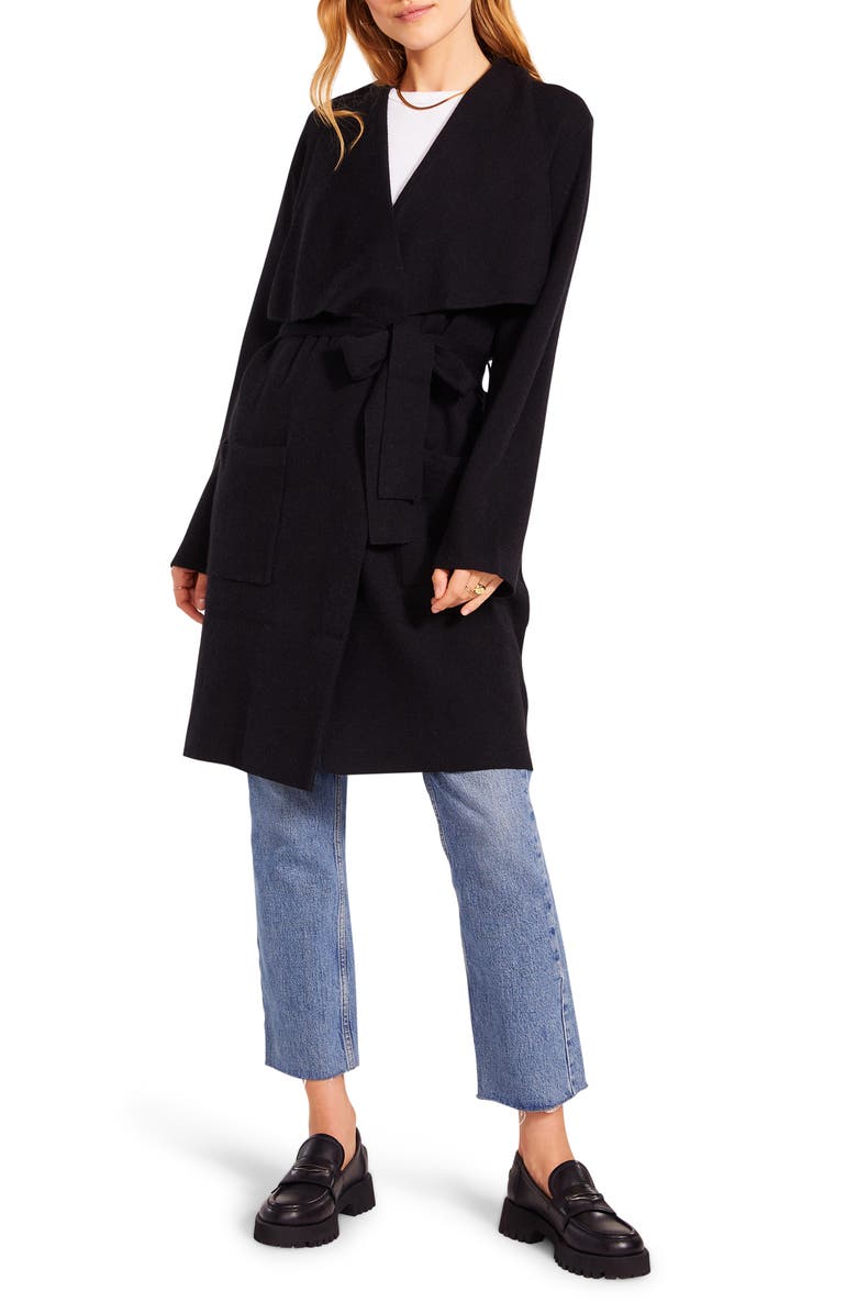 Steve Madden BB Dakota Drape Front Cardigan Coat, Alternate, color,