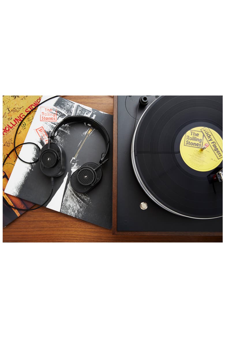 MH40 Leather Over Ear Headphones, Alternate, color, BLACK