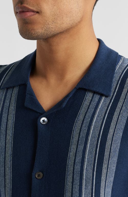 Rails Silas Relaxed Fit Short Sleeve Sweater In Blue Heather Multi