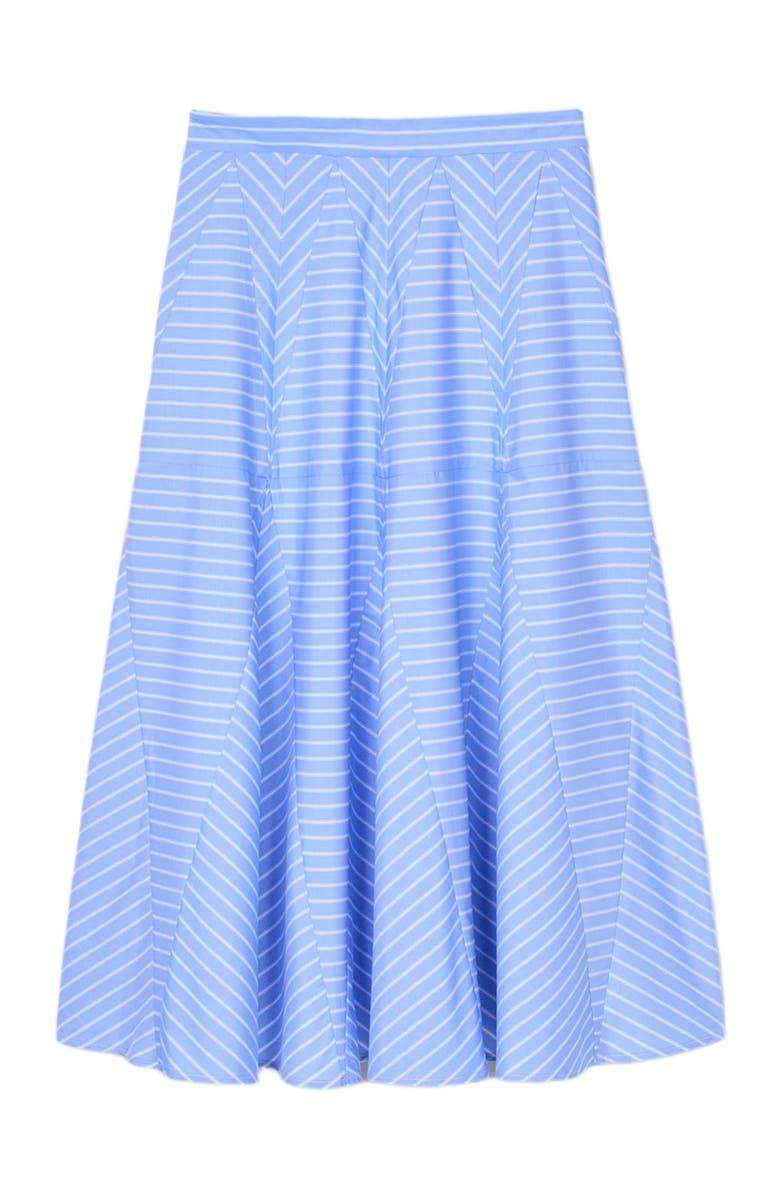 SANDRO Long striped skirt, Alternate, color, Blu / White