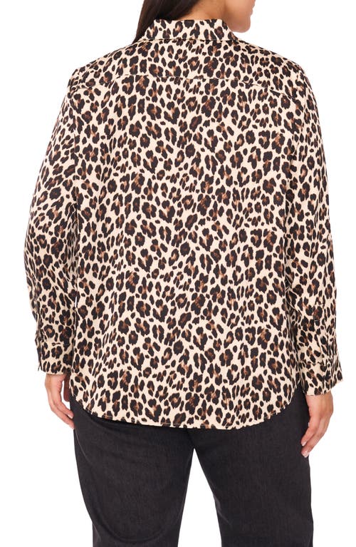 Vince Camuto Long Sleeve Button-down Shirt In Animal Print