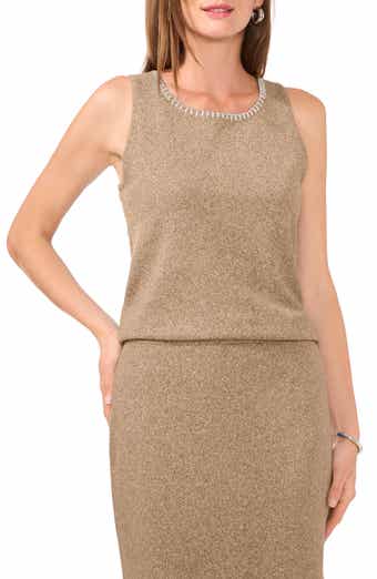 Vince Camuto Whipstitch Sleeveless Sweater