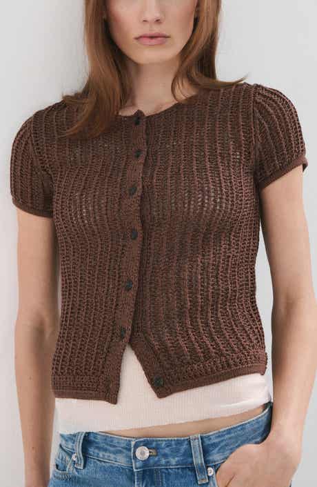 Short Sleeve Crochet Cardigan