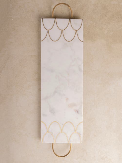 Gauri Kohli San Miguel Marble Tray In White