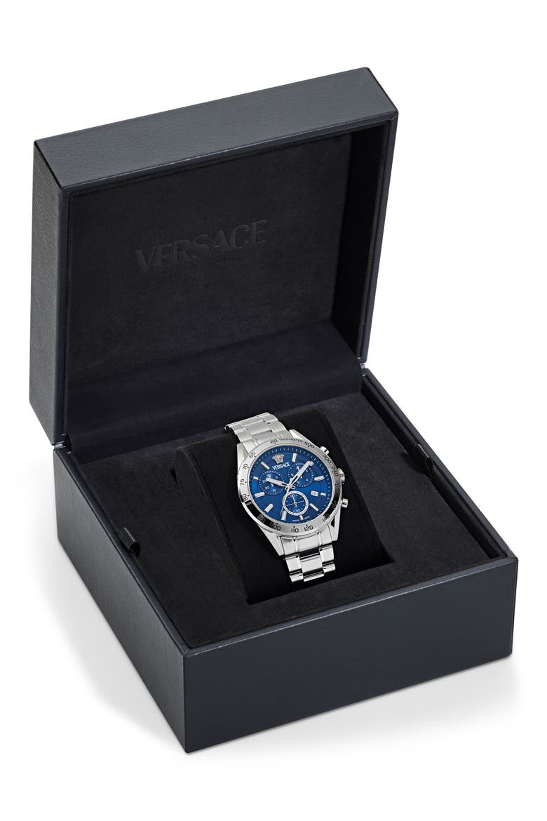 V-Code Chronograph Bracelet Watch, 41mm, Alternate, color, STAINLESS STEEL