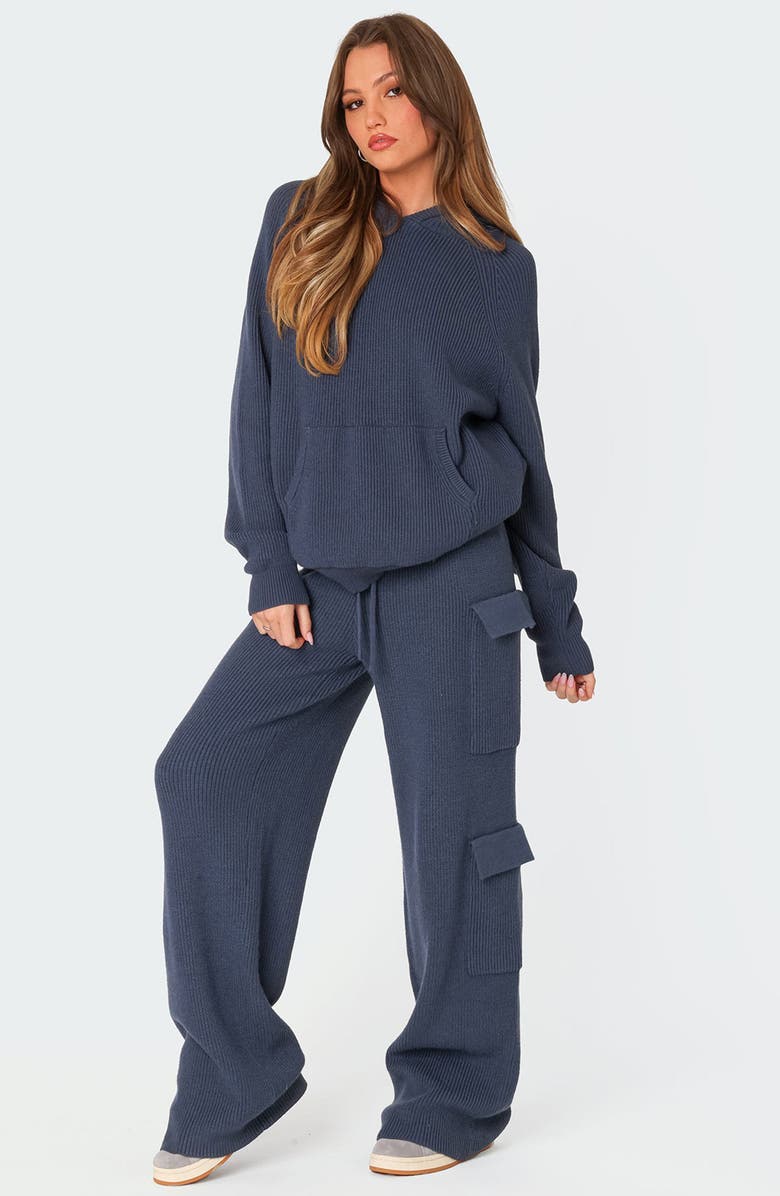 EDIKTED Wynter Oversize Sweater Hoodie, Alternate, color, Blue