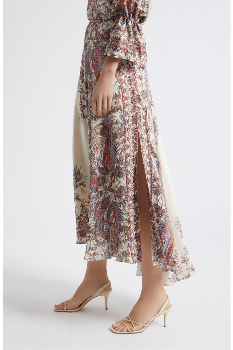 Decano Paisley Midi Skirt, Alternate, color, CREAM