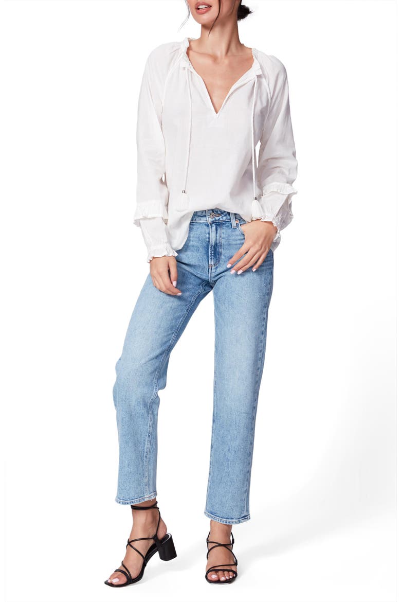 Tailynn Ruffle Blouse, Alternate, color, WHITE