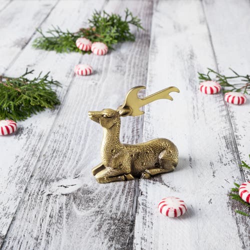 Twine Gilded Deer Bottle Opener In Gold
