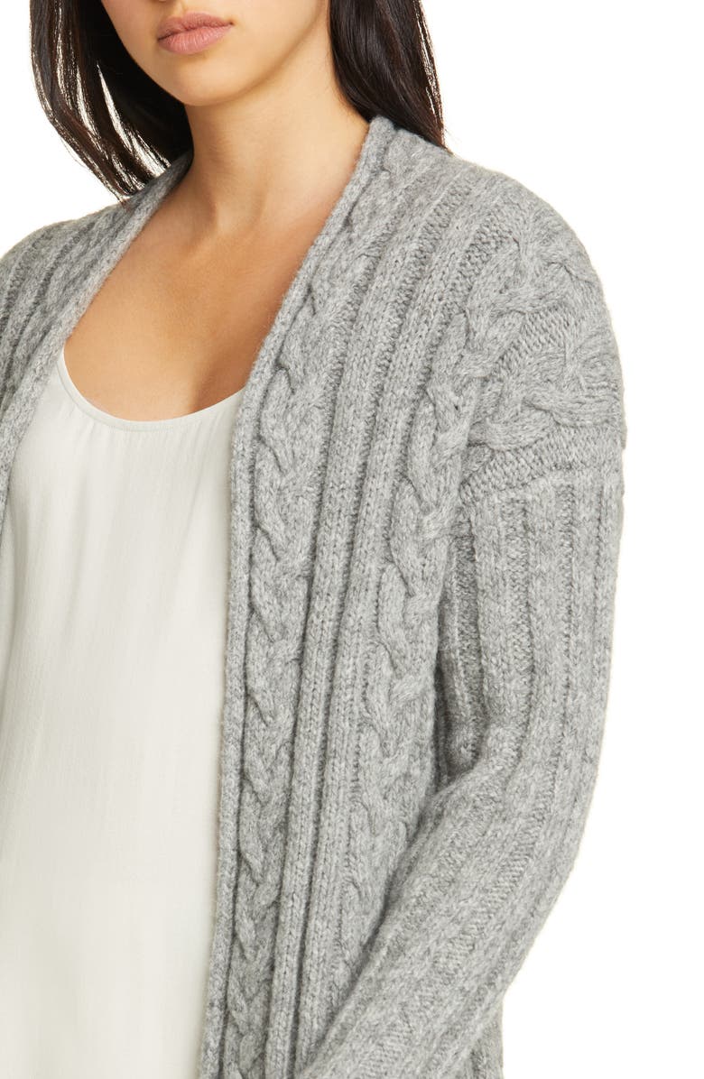 Eileen Fisher Alpaca Blend Cable Knit Cardigan, Alternate, color, 