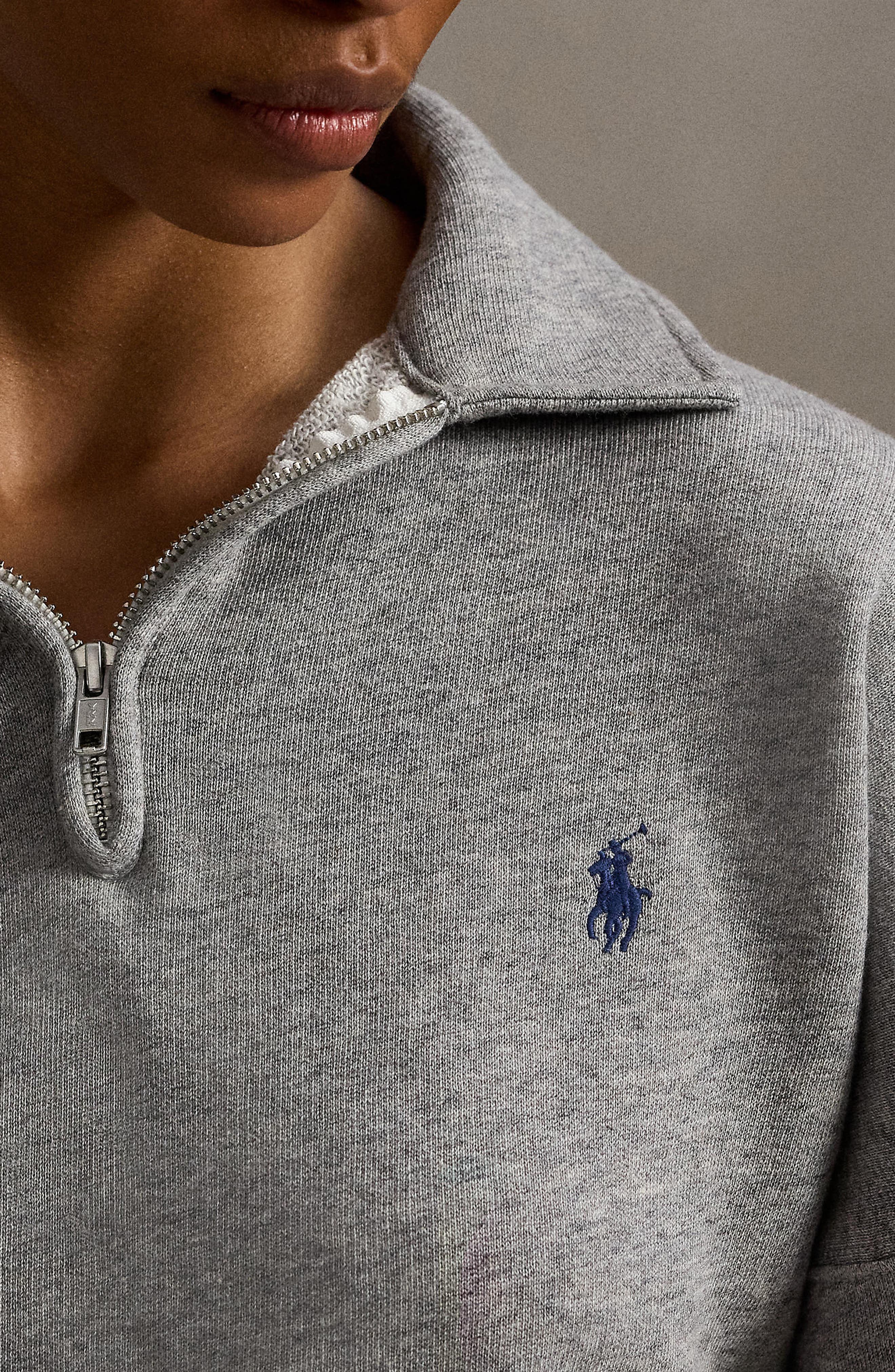 Polo Ralph Lauren Lightweight Fleece Quarter Zip Pullover (Women