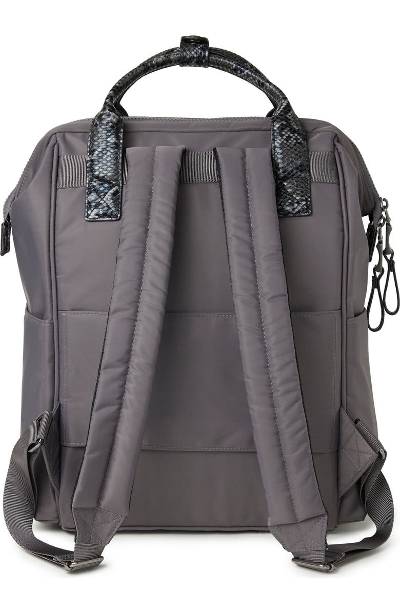 BAGGALLINI Soho Laptop Backpack, Alternate, color, Smoke / Faux Python Trim