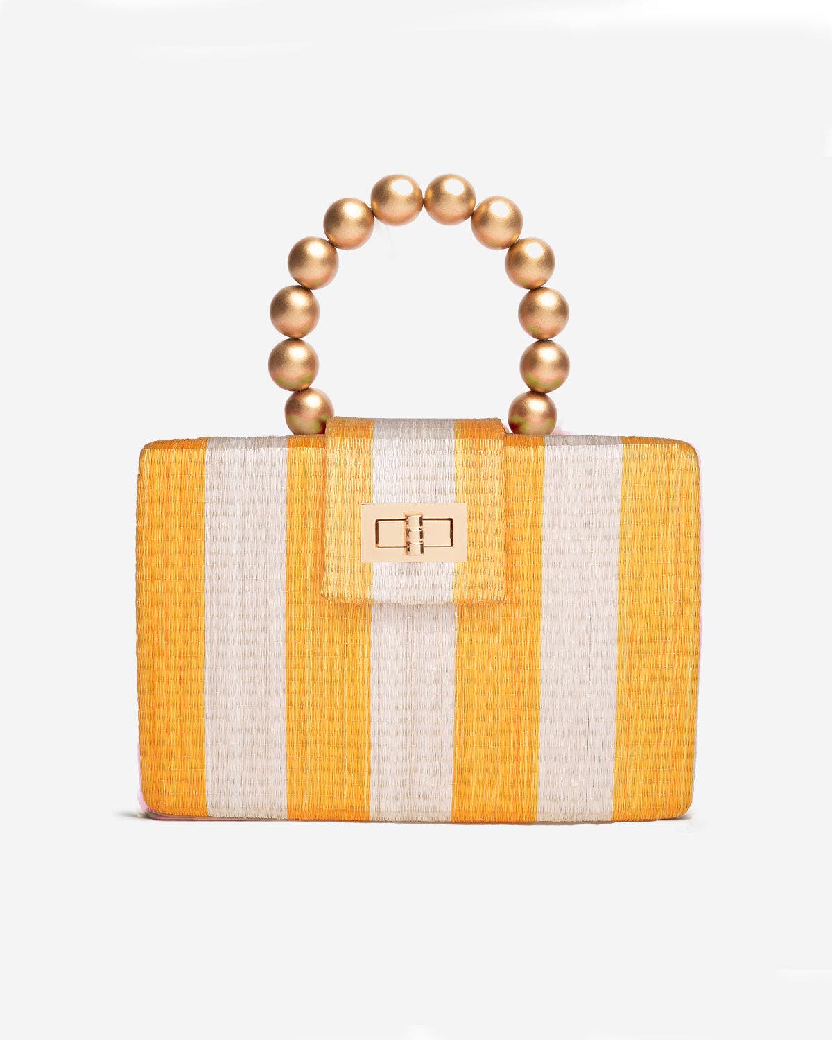 Soli & Sun THE LOUISA Woven Straw Clutch Bag, Alternate, color, Yellow & Cream Stripe