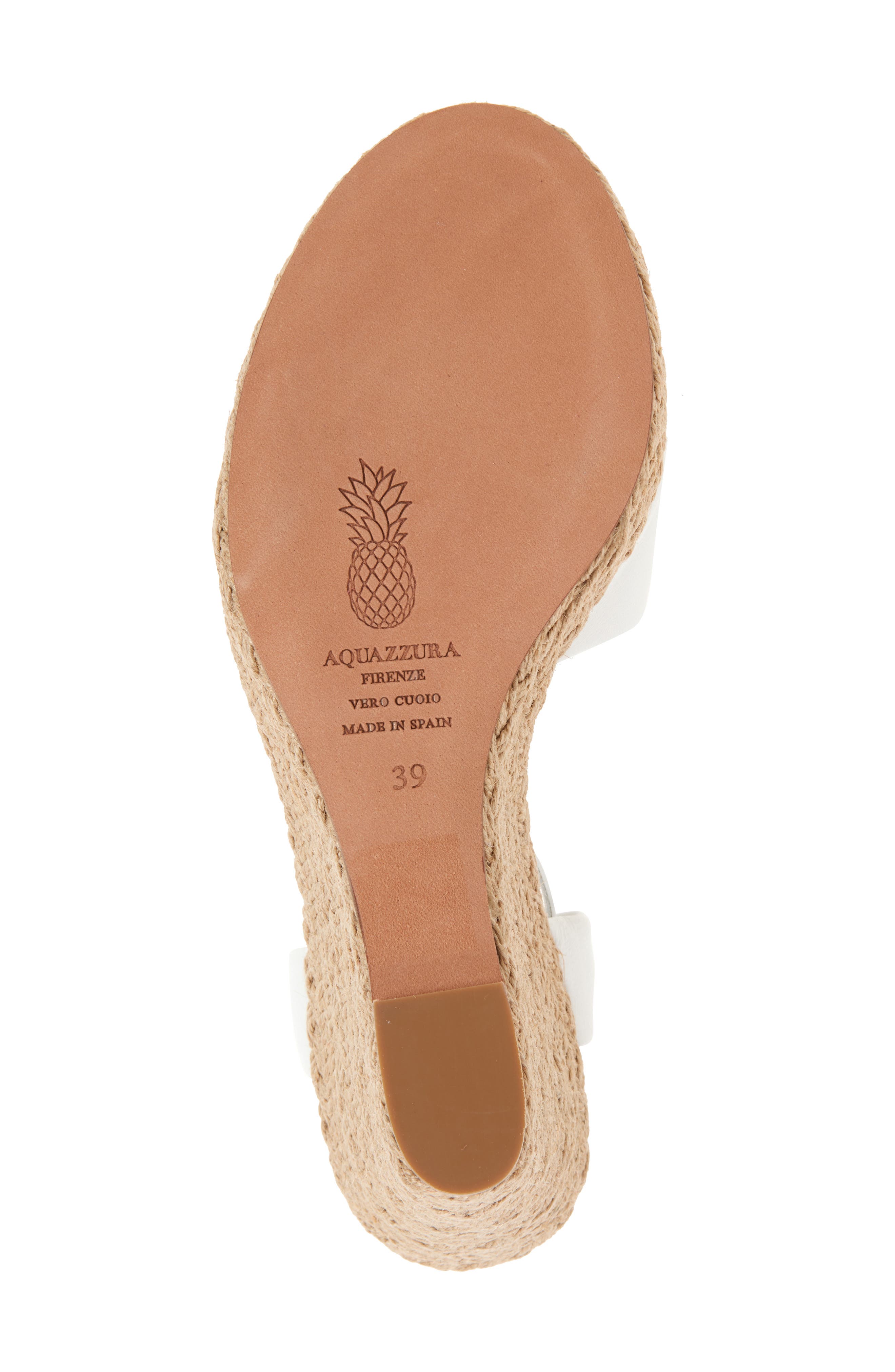 Aquazzura Carina Espadrille Wedge Sandal, Alternate, color, Optic White