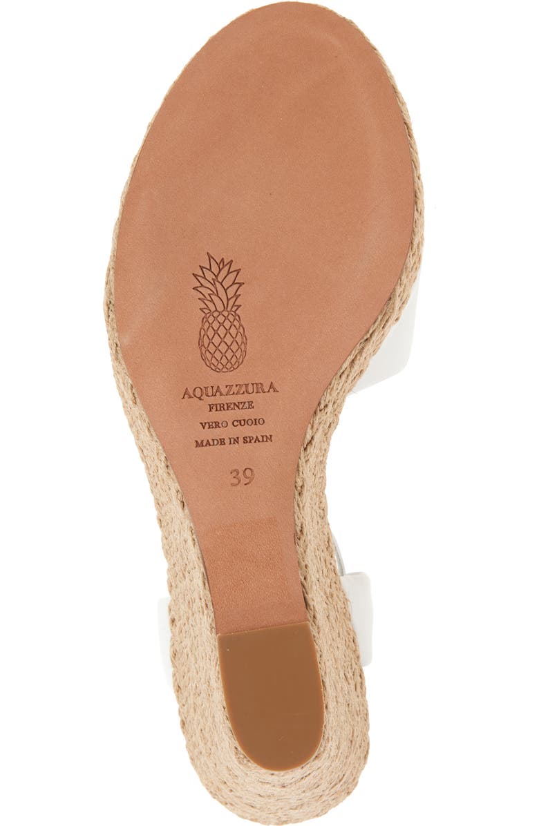 Aquazzura Carina Espadrille Wedge Sandal, Alternate, color, Optic White