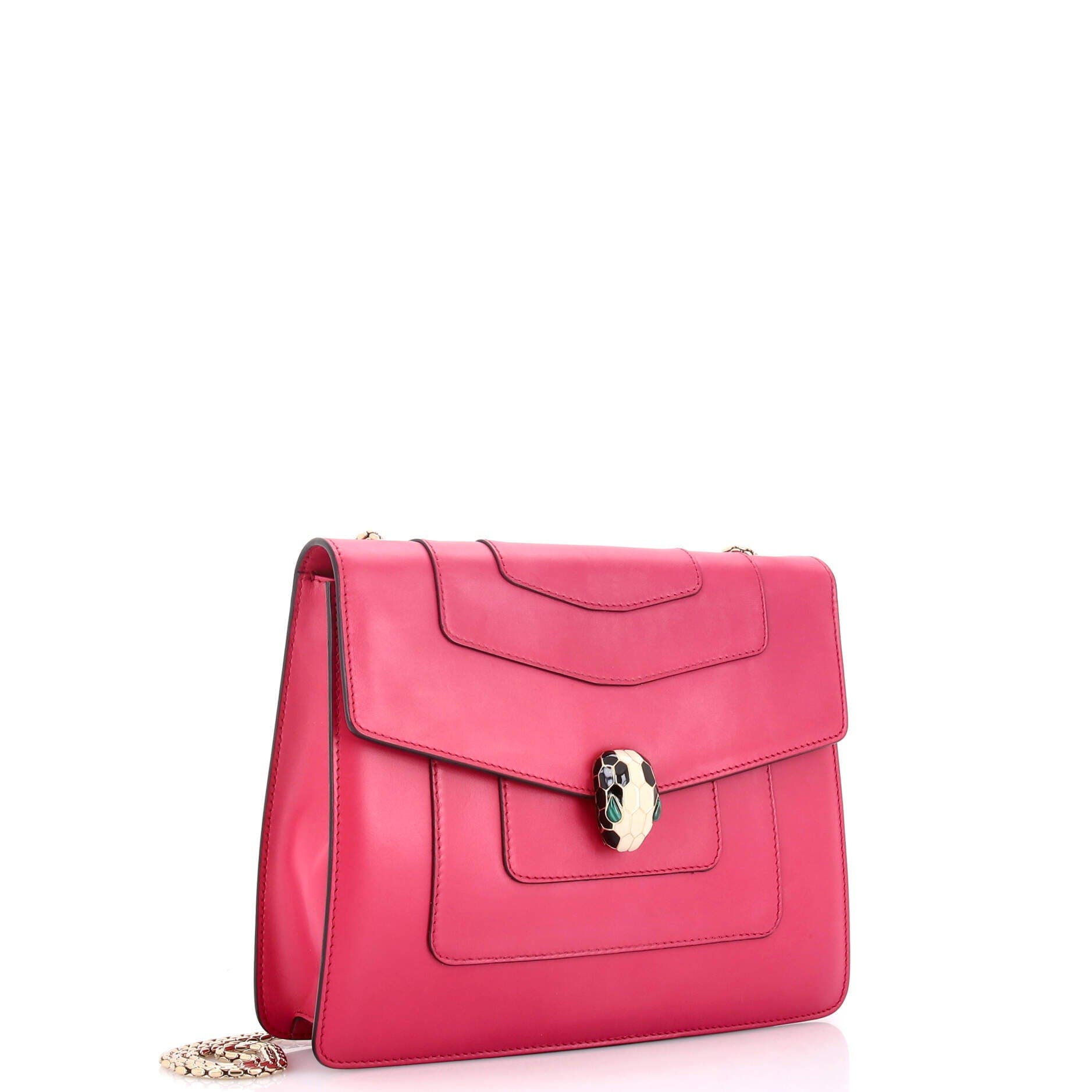 Serpenti Forever Square Shoulder Bag Leather Medium, Alternate, color, Pink