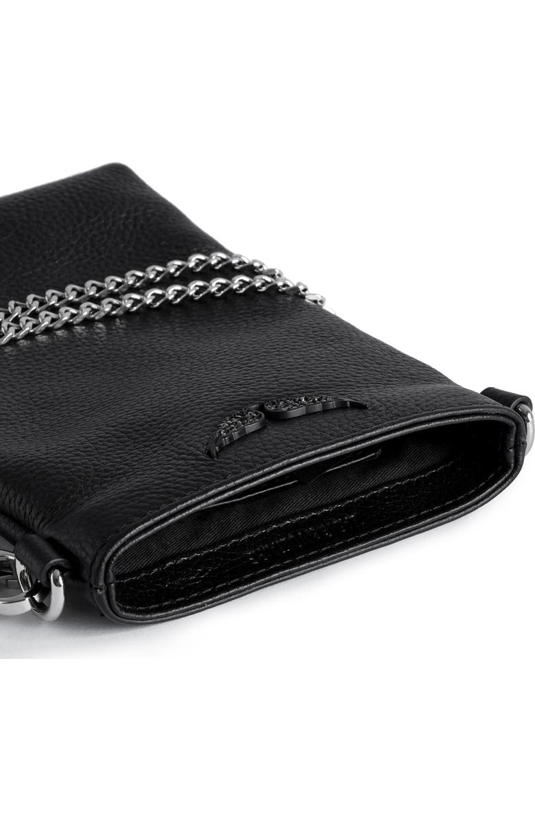 Zadig & Voltaire Rock Pebbled Leather Phone Pouch, Alternate, color,