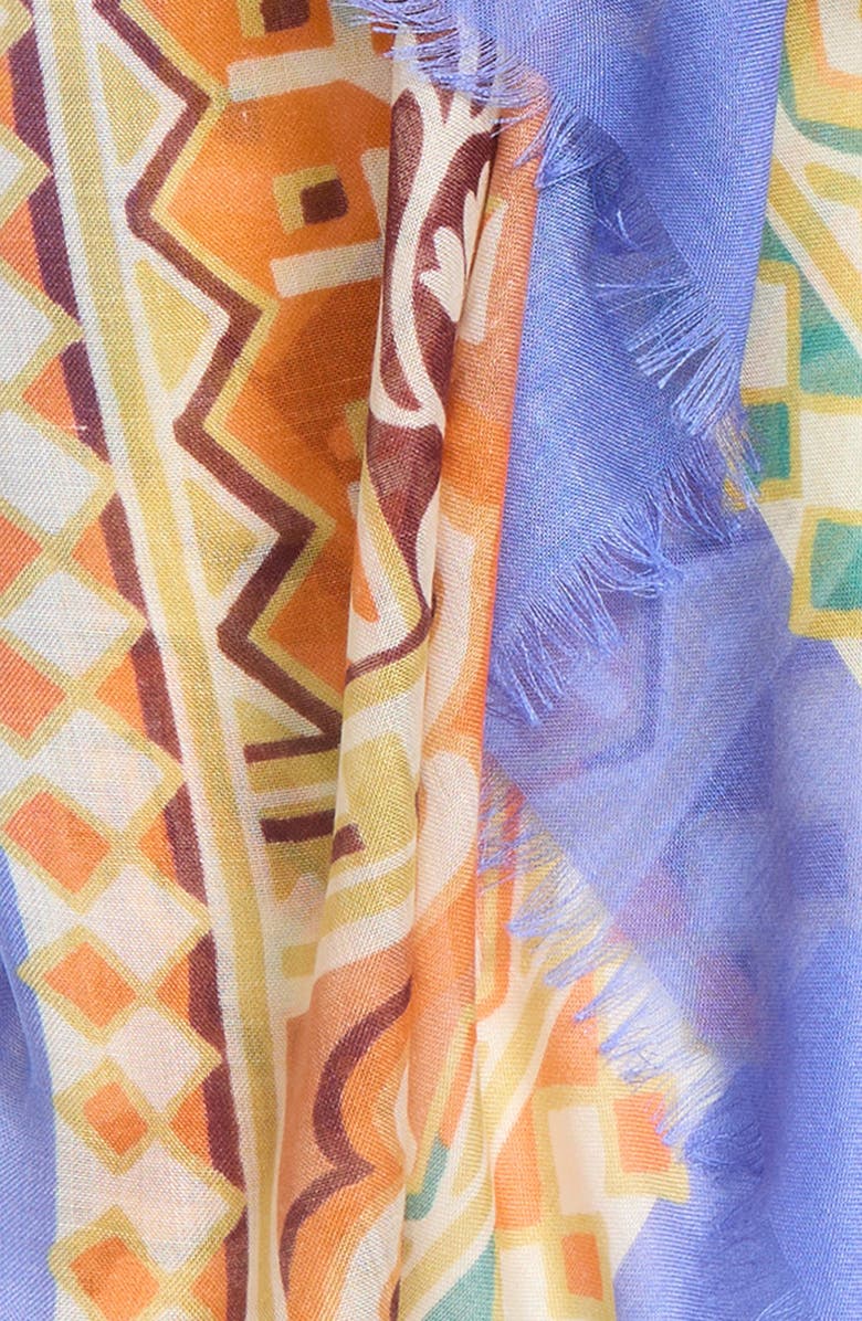 Etro Boheme Fringe Scarf, Alternate, color, X0840 Print On Yellow Base