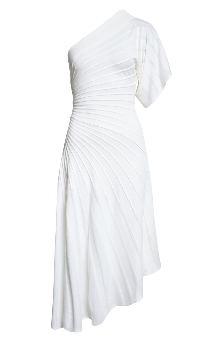 Alaïa Asymmetric Ray Dress, Alternate, color, Blanc Naturel
