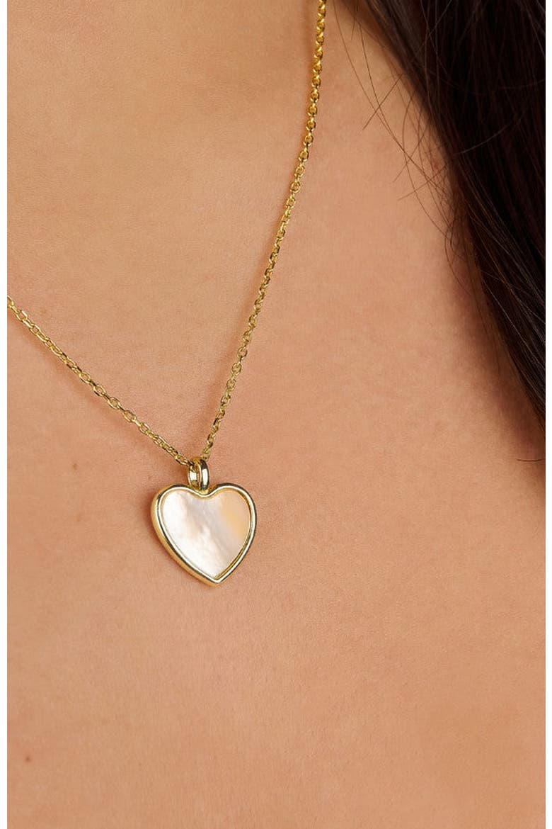 MOP Heart Necklace, Alternate, color, Natural Mother Of Pearl