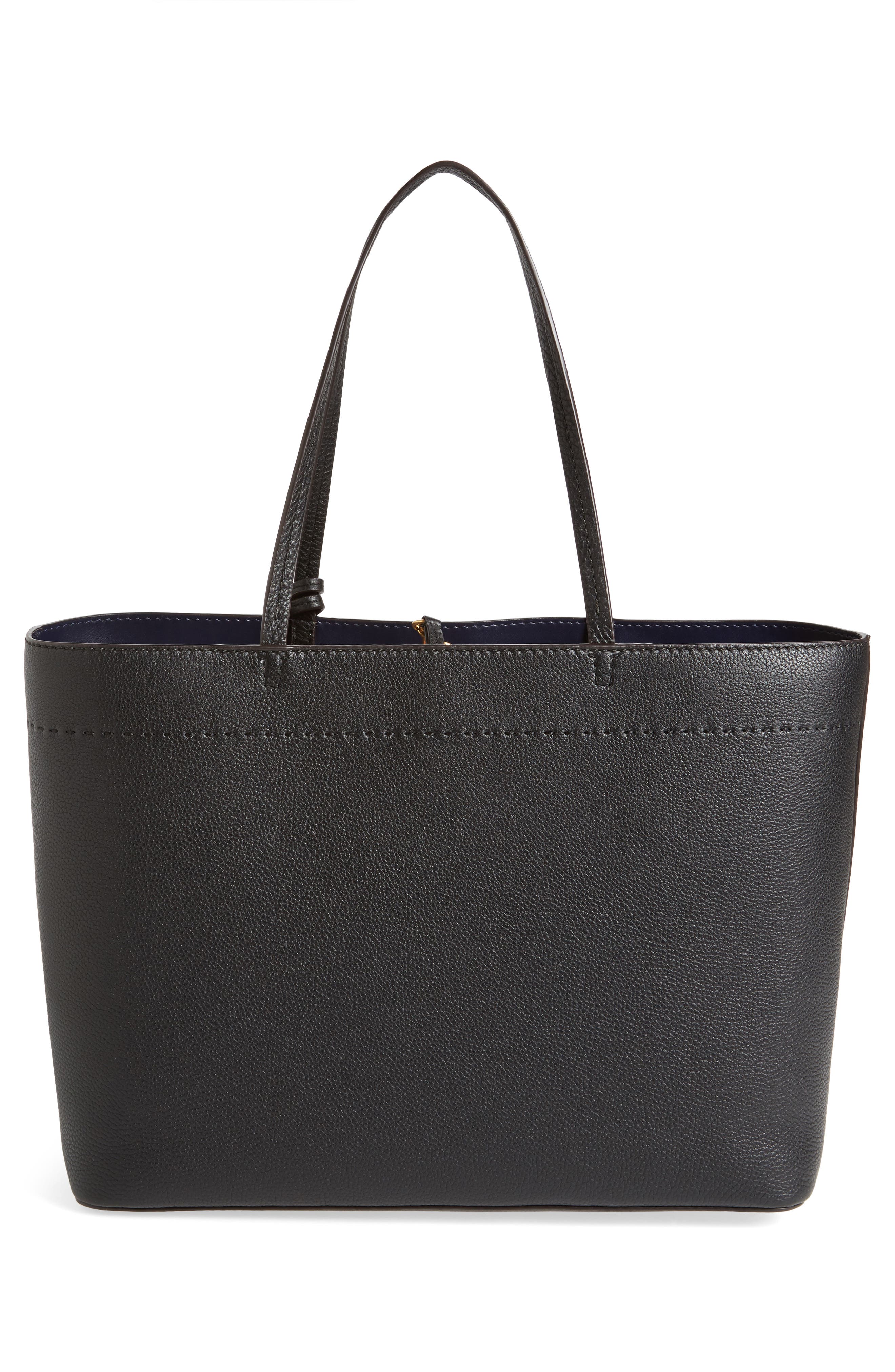 Tory Burch McGraw Leather Laptop Tote, Alternate, color, 