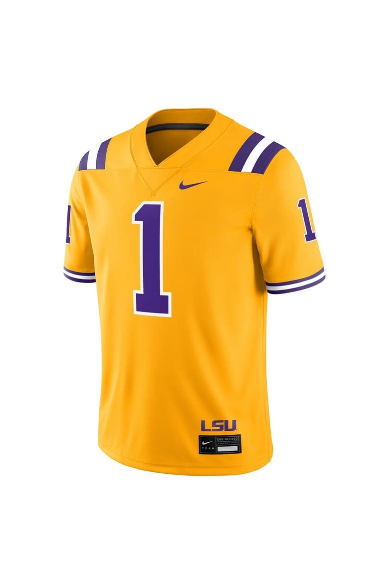Men's Nike #1 Gold LSU Tigers Alternate Game Jersey, Alternate, color, Gold