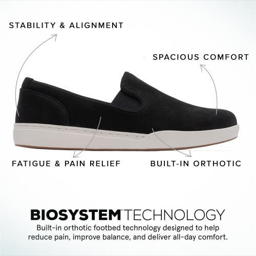 Abeo Encore Slip On In Black Leather - Regular