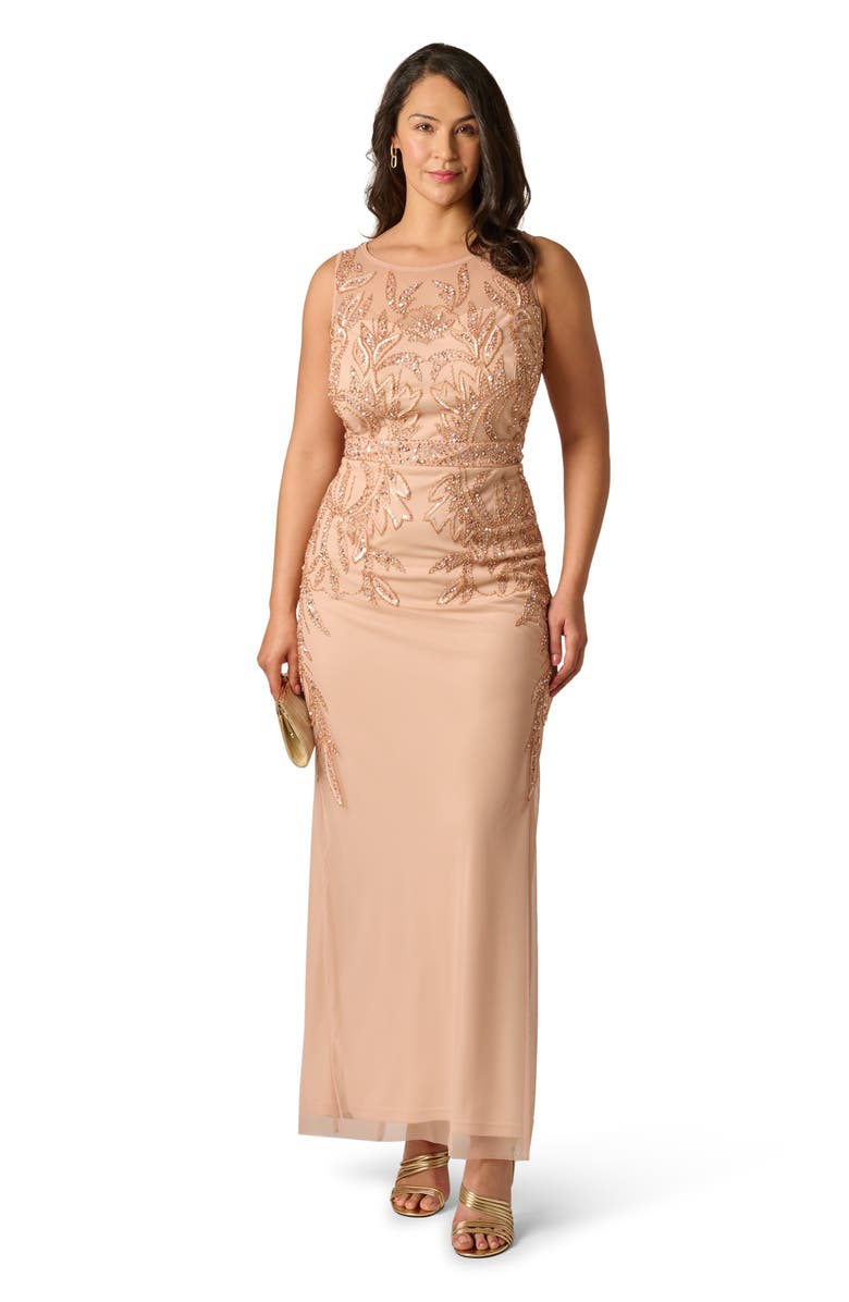 Adrianna Papell Bead Embellished Evening Gown, Alternate, color, 