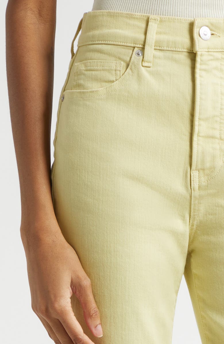 Veronica Beard Carson Raw Hem High Waist Ankle Flare Jeans, Alternate, color, Pistachio