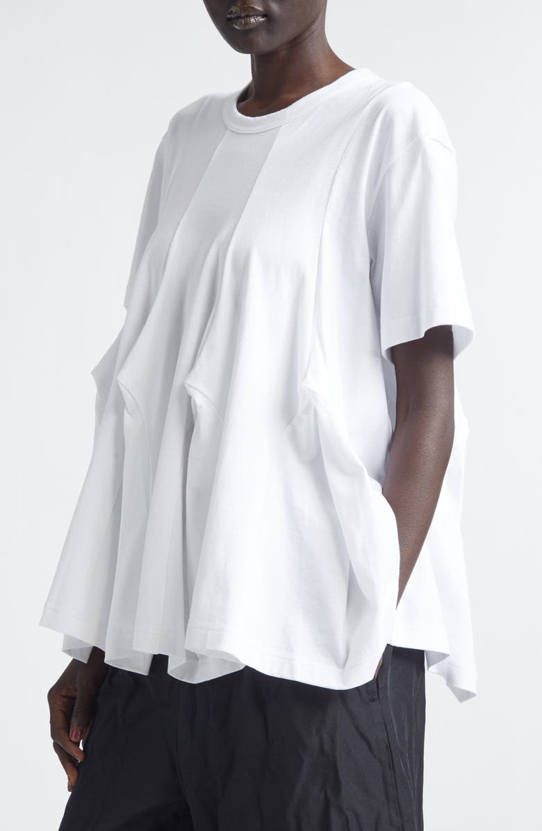 Comme des Garçons Comme des Garçons Paneled Peplum T-Shirt, Alternate, color, White